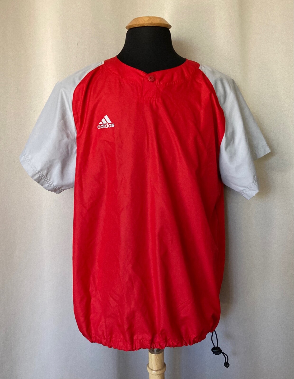 ADIDAS Light Weight WINDBREAKER SHIRT Men's M Red & Gray gallery