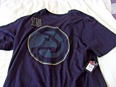 NWT ’47, cotton T shirt, black, Atlanta Hawks, #15, Capella, men’s L, XL, or XXL