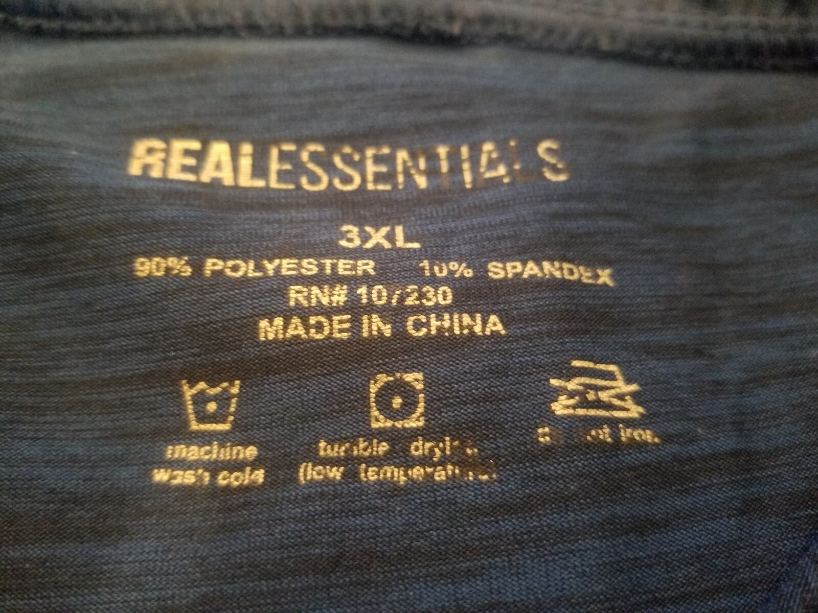 Real Essentials Men's Shirt Quarter Zip Size 3XL Blue and Gray Athletic Wear gallery