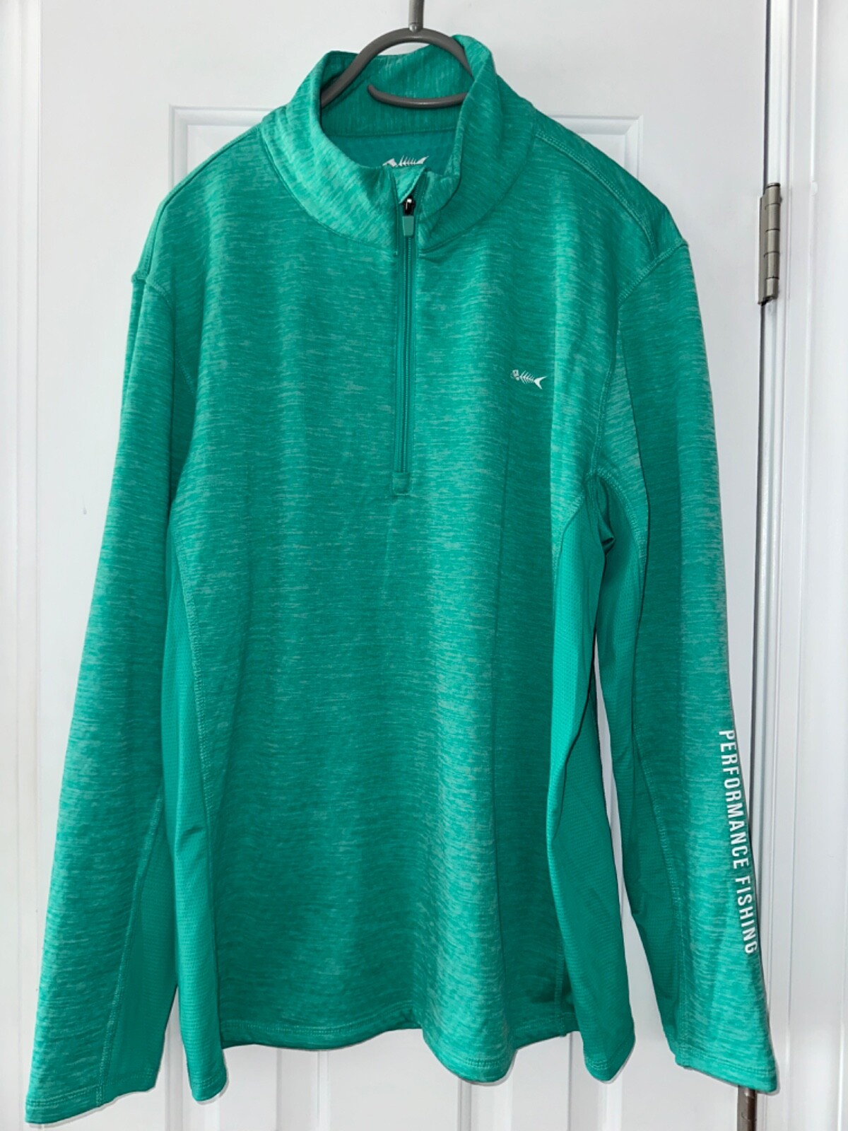 Silver Bait Shirt Men's Large Green Performance Fishing Stretch 1/4 Zip gallery