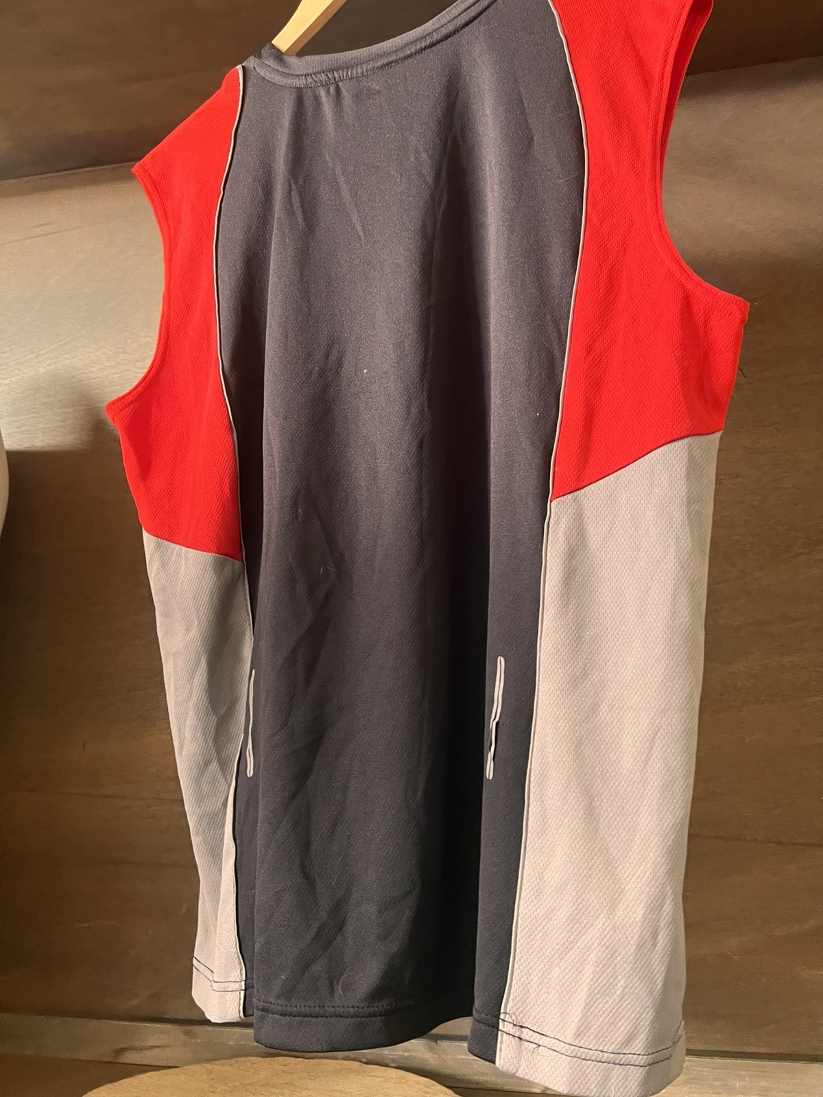 Athletech Mens RED BLACK GRAY Athletic TANK Top Sleeveless Size XL PULLOVER POLY gallery