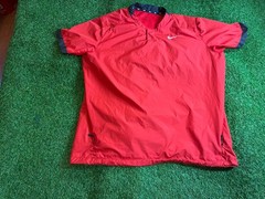 Nike Baseball Cage Jacket Men’s XL Red Short Sleeve 1/4 Zip Pullover