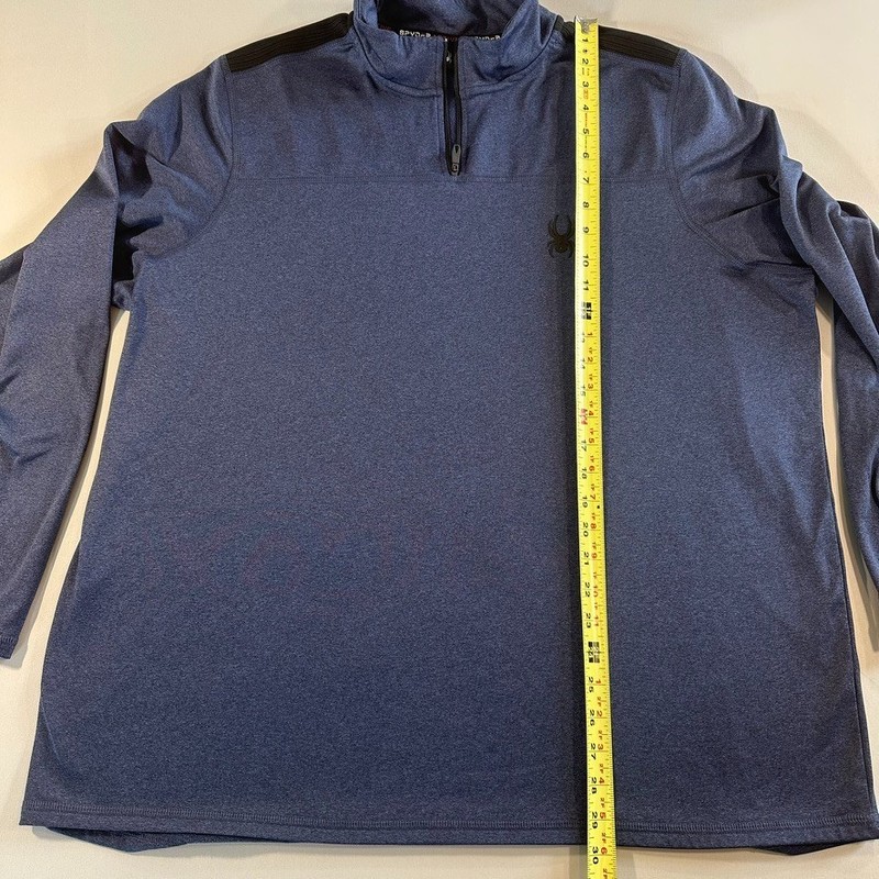 Spyder Active Men’s Performance ¼ Zip Pullover, Dust Navy Heather, XXL gallery