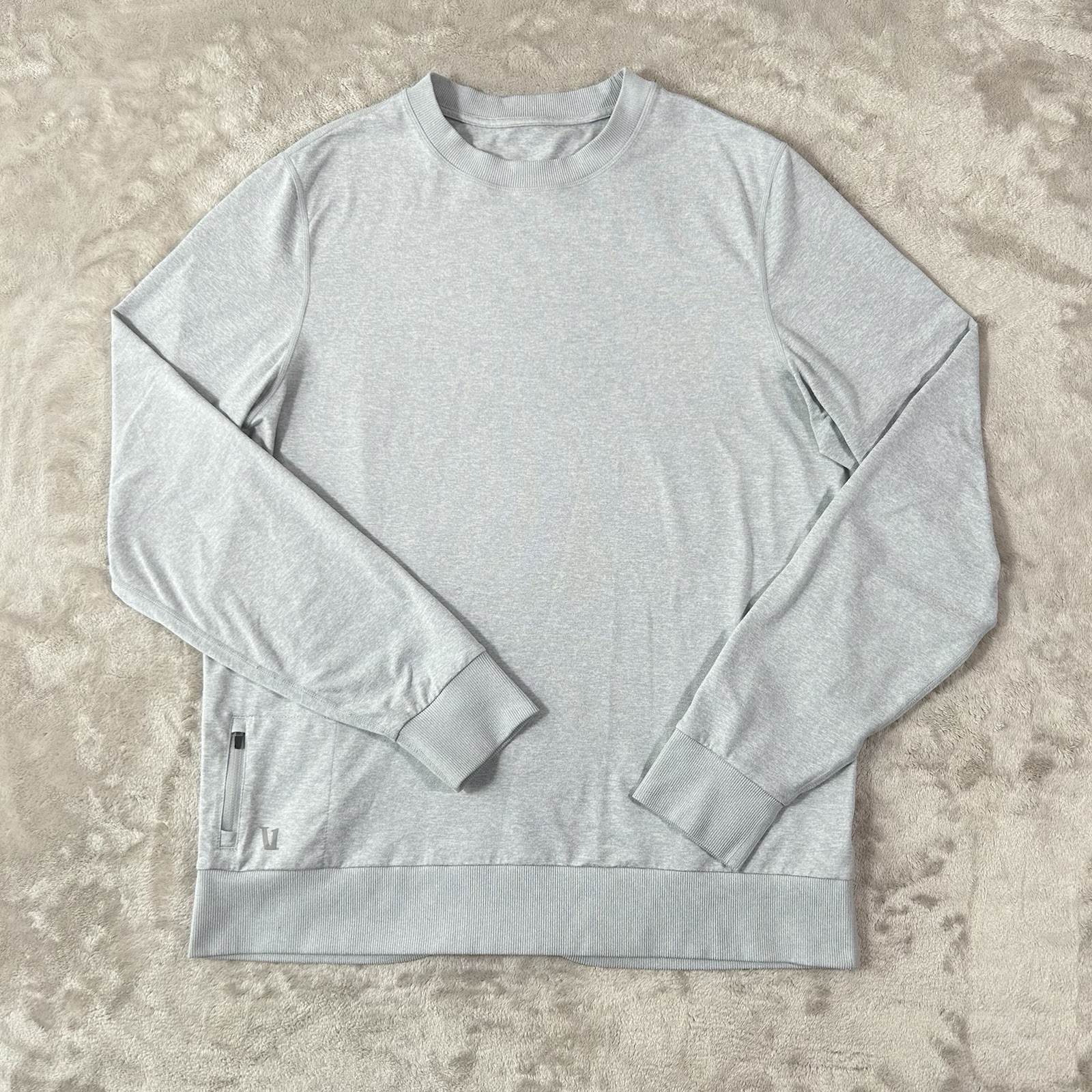 Vuori Ponto Performance Crew Pullover Mens L Gray DreamKnit Athleisure Gym V224 gallery