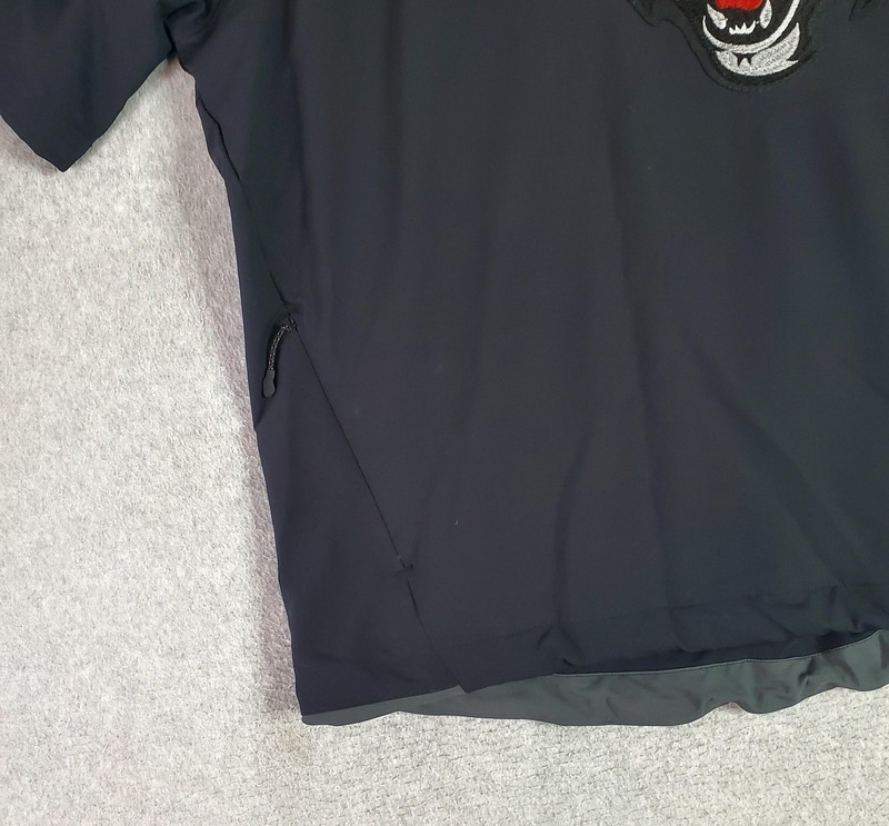 Nike Hot Baseball Jacket Mens XL Black Tiger Mascot Short Sleeve Pullover 715061 gallery