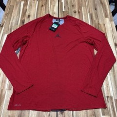 Jordan Shirt Mens XL Red 23 Alpha DriFit Long Sleeve Training Logo RARE NWT