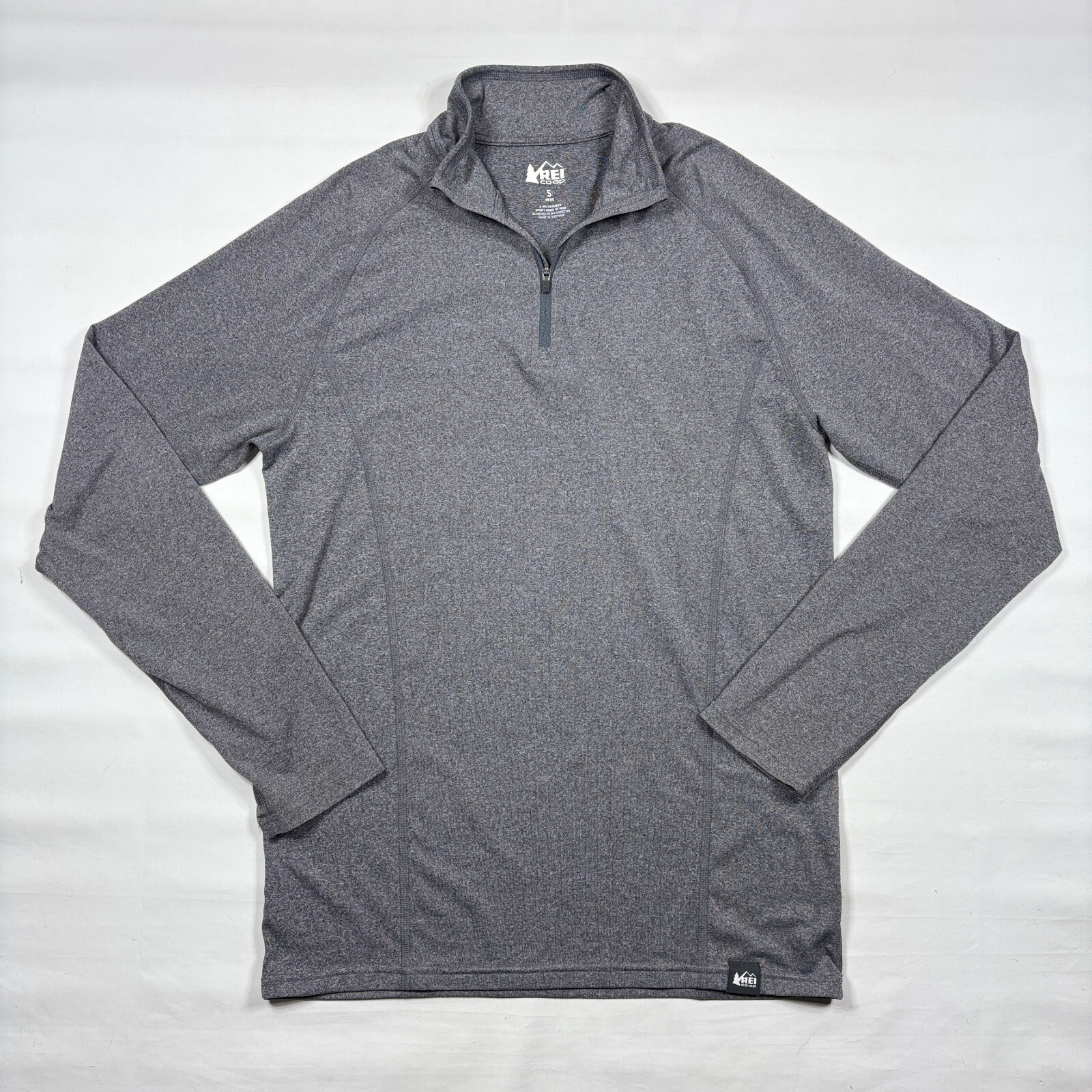 REI Co-Op Gray 1/4 Zip Performance Stretch Pullover Outdoor Hike Casual Mens SM gallery