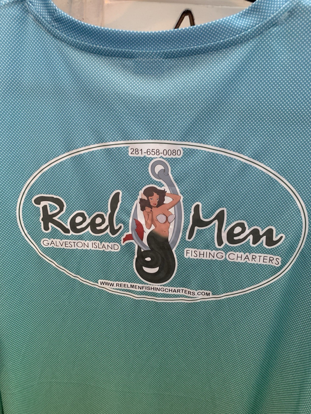 Men’s Sun Shirt SPF 50 “Reel Men” Size XL In A Blue/Green Color By Paragon gallery