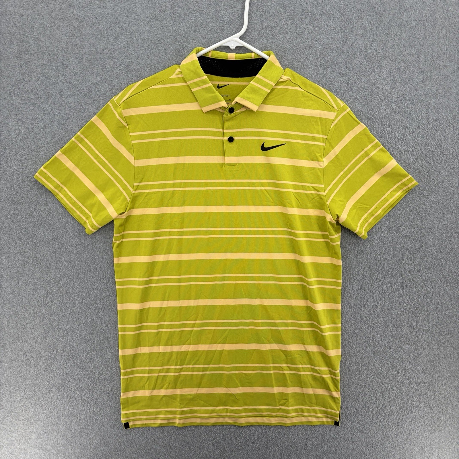 Nike Golf Dri-FIT Polo Shirt Mens Small Green Striped Performance Golf Polo gallery