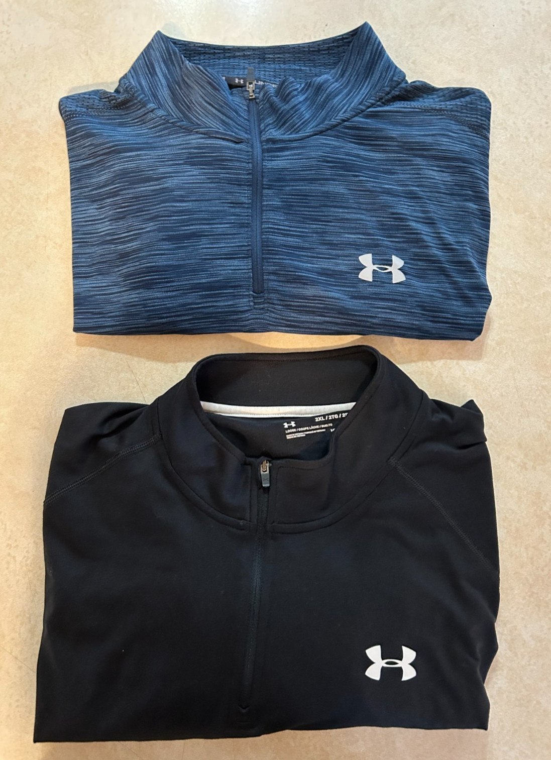 4 MEN'S UNDER ARMOUR LONG SLEEVE 1/4 ZIPS & SHORT SLEEVE PERFORMACE SHIRTS - 2XL gallery
