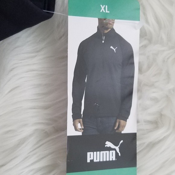 PUMA LOGO Men's Active 1/4 Zip Pullover Long Sleeve Stretch - Size XL New w/Tags gallery