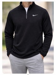 Nike Therma-FIT Men’s Black 1/4 Zip Pullover Sz L Running Athletic Golf Gym