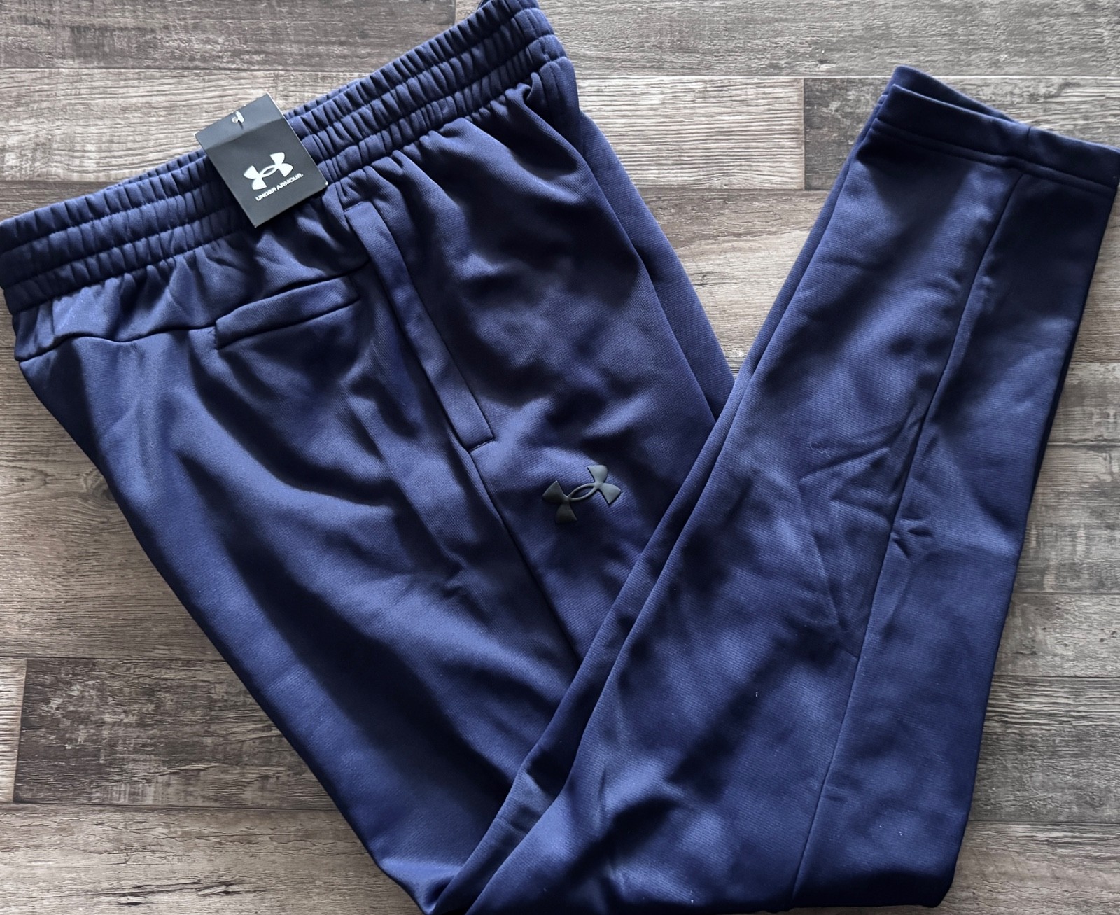 NWT Mens Under Armour M Navy Blue/Black Armour Fleece Sweat Pants Medium gallery