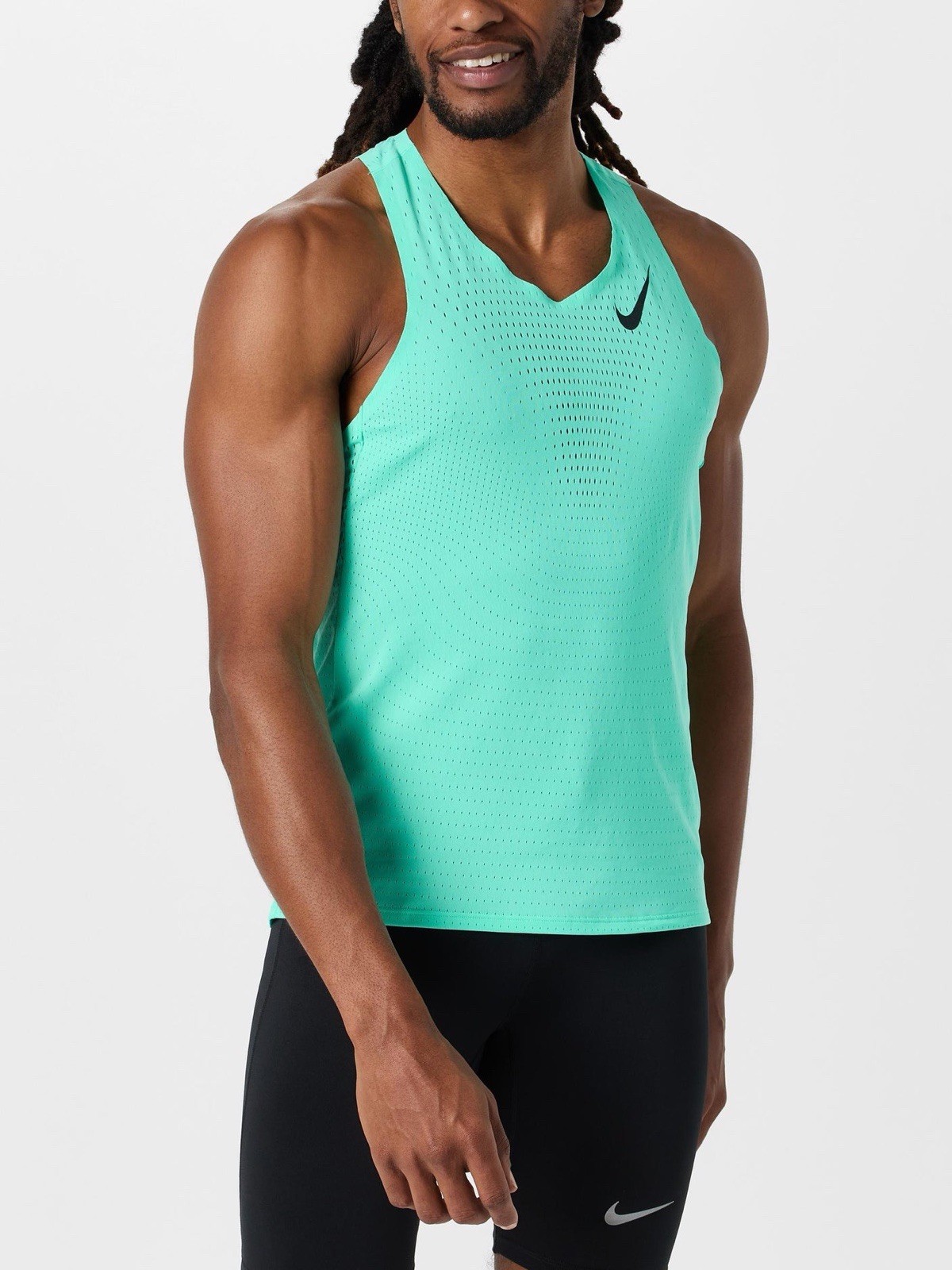 Nike AeroSwift Dri-FIT ADV Running Singlet Size Large Turquoise Blue FN4231-354 gallery