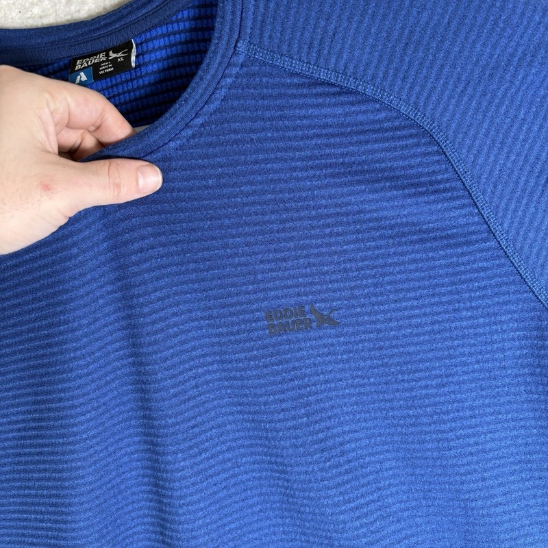 Eddie Bauer First Ascent Thermal Shirt Men XL Blue Long Sleeve Base Layer Waffle gallery