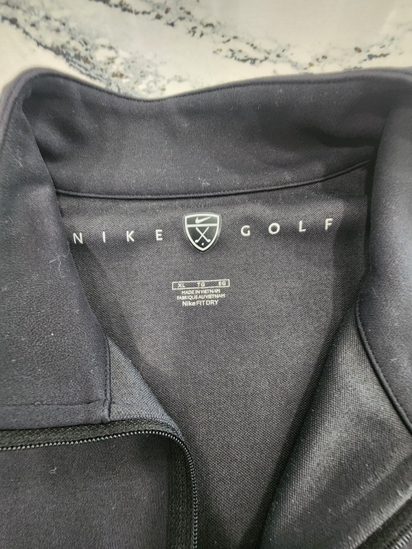 MENS NIKE GOLF LONG SLEEVE PULLOVER TOP SIZE XL Black Two Tone Y2K 1/4 Zip gallery