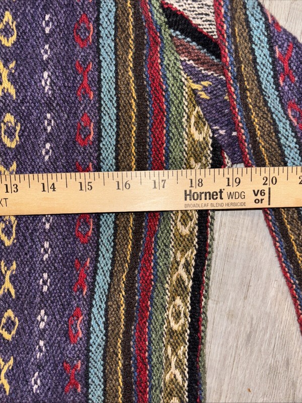 Mens Patchwork Hippy Winter Zip Jacket Hooded. Medium Drug Rug Poncho 0271 gallery