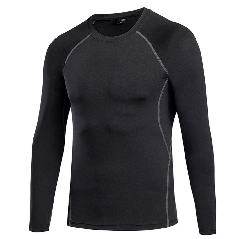 Men Stretch Long Sleeve Tops T-Shirt Running Athletic Activewear Sportswear gallery