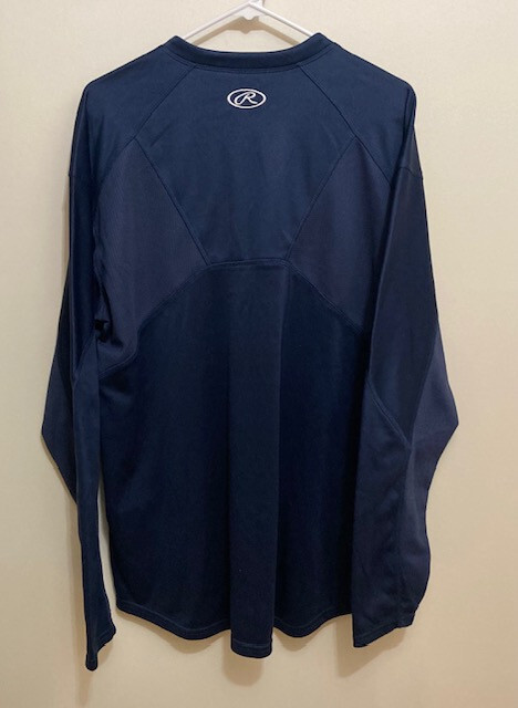 Rawlings Long Sleeve Baseball Practice Jersey Mens Large Navy Blue Base Layer gallery