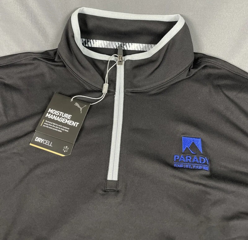 Puma Golf Pullover Outing Chest Logo 1/4 Zip Large Black Polyester NWT MSRP $65 gallery