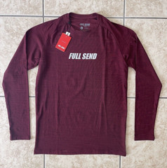 Full Send Fitness Men’s Long Sleeve Shirt Large Red Gym Training College Sports