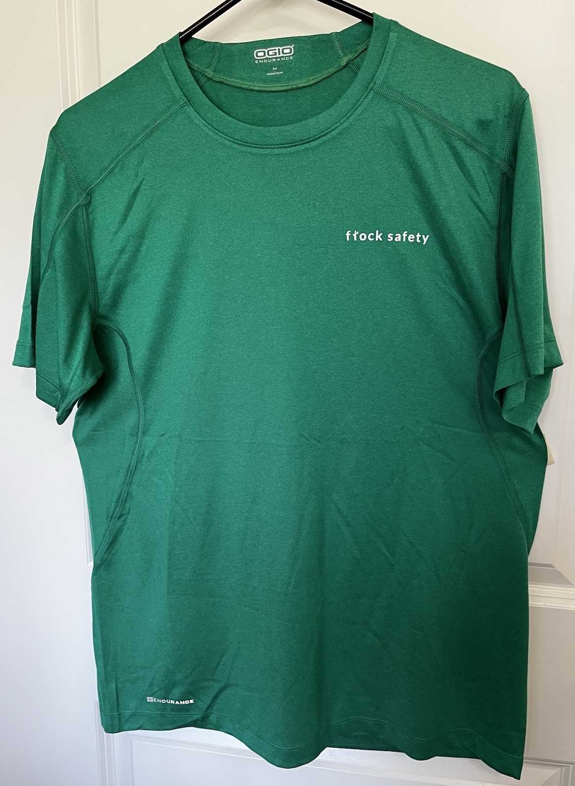OGIO Endurance Mens Medium Green Performance Athletic Shirt “Flock Safety” Logo gallery