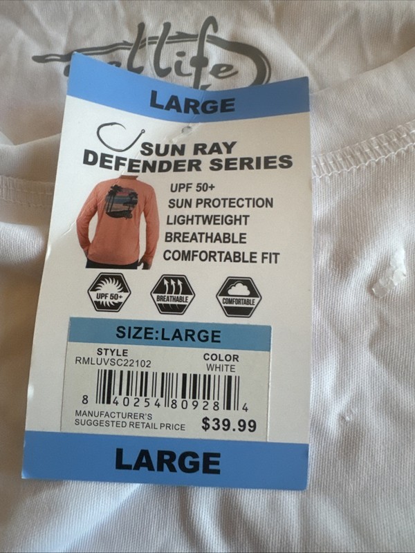 Reel Life Men’s Sun Ray Defender Long Sleeve Shirt XL USA NWT UPF 50 NWT$39.99 gallery