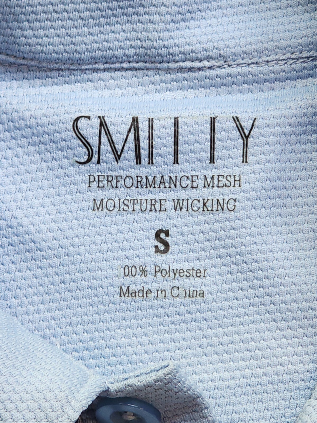 Smitty Performance Mesh Moisture Wicking Short Sleeve Light Blue Polo Size Small gallery