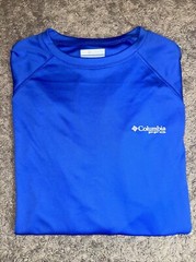 NEW Men’s Columbia Deep Waves Blue Long Sleeve Sun Tee Shirt Large MSRP $40
