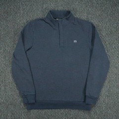 Travis Mathew Pullover Mens Medium Blue Quarter Zip Golf Sweater