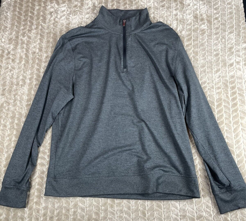 Van Heusen Men’s Quarter Zip Pullover Sweatshirt Gray Medium Performance Fit gallery