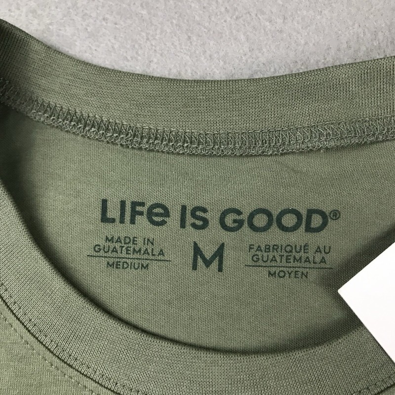 Life Is Good Shirt Men Medium Green Short Sleeves Mountainside Tee NWT gallery