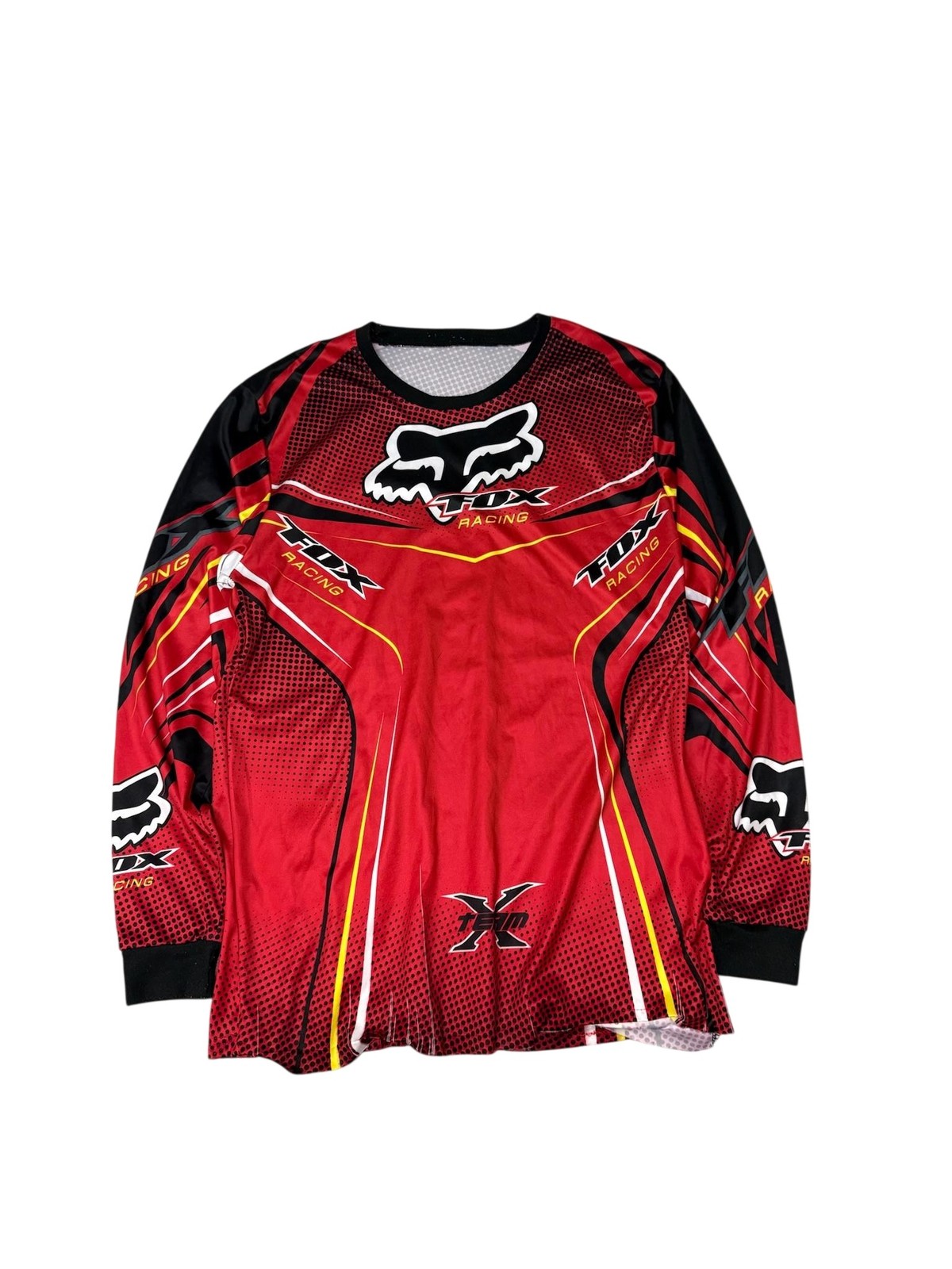 Fox Racing Jersey Mens Medium Red Motocross Long Sleeve Team X Graphic gallery