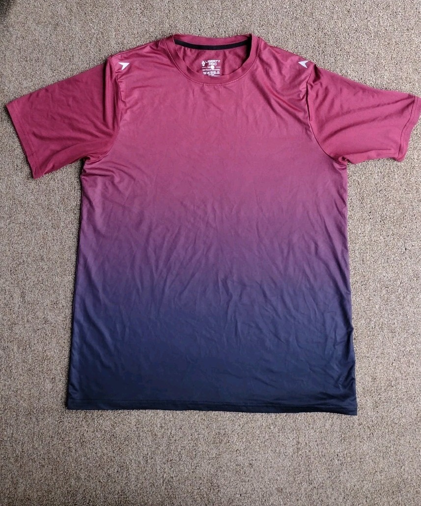 Liberty Pro Men's Gym Running Shirt Size M Athletic Burgundy T-shirt gallery