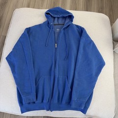 Basic Full Zip-Up Hoodie – Blue – Men’s 2XLarge