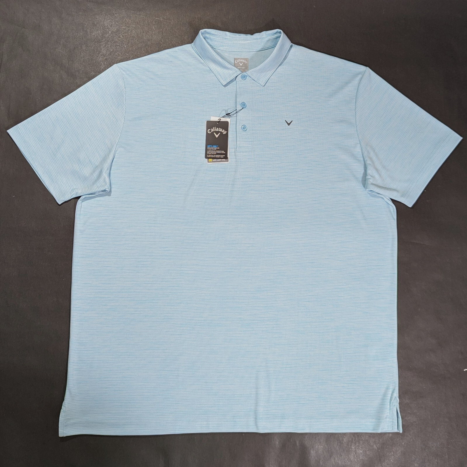 Callaway Men`s Golf Opti Dri Blue Heather Polo Shirt Size 2XL Short Sleeve gallery