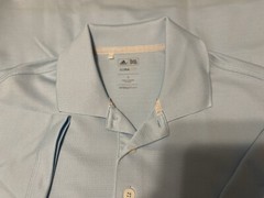 ADIDAS CLIMALITE SOLID GOLF POLO SHIRT MEN SMALL WATERFALL PASTEL LIGHT BLUE EUC