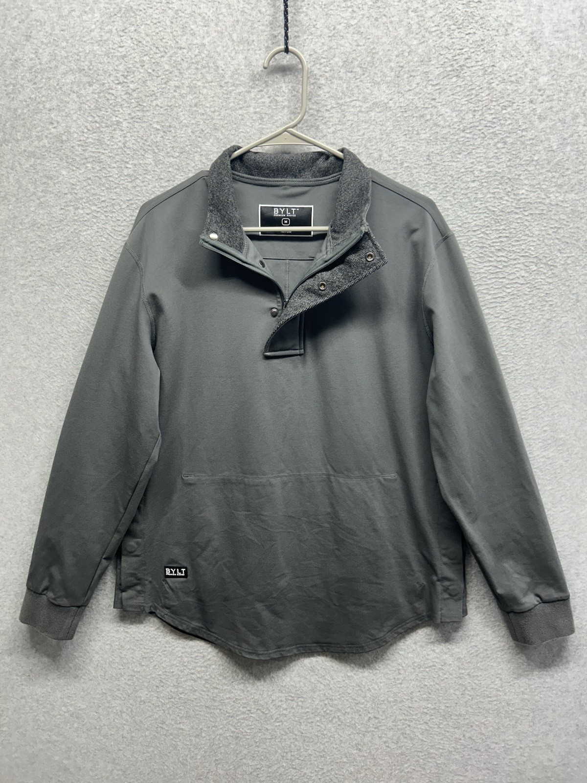 BYLT Pullover Mens Sz Medium Gray Elite Fairway Magnetic Golf Curved Hem Jacket gallery