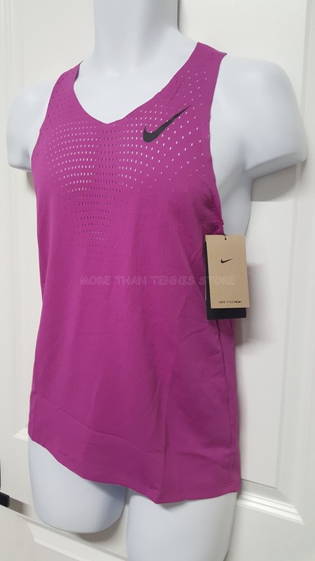 Nike Aeroswift Dri-Fit ADV Slim Fit Running Singlet Fuchsia Mens FN4231-518 Sz S gallery