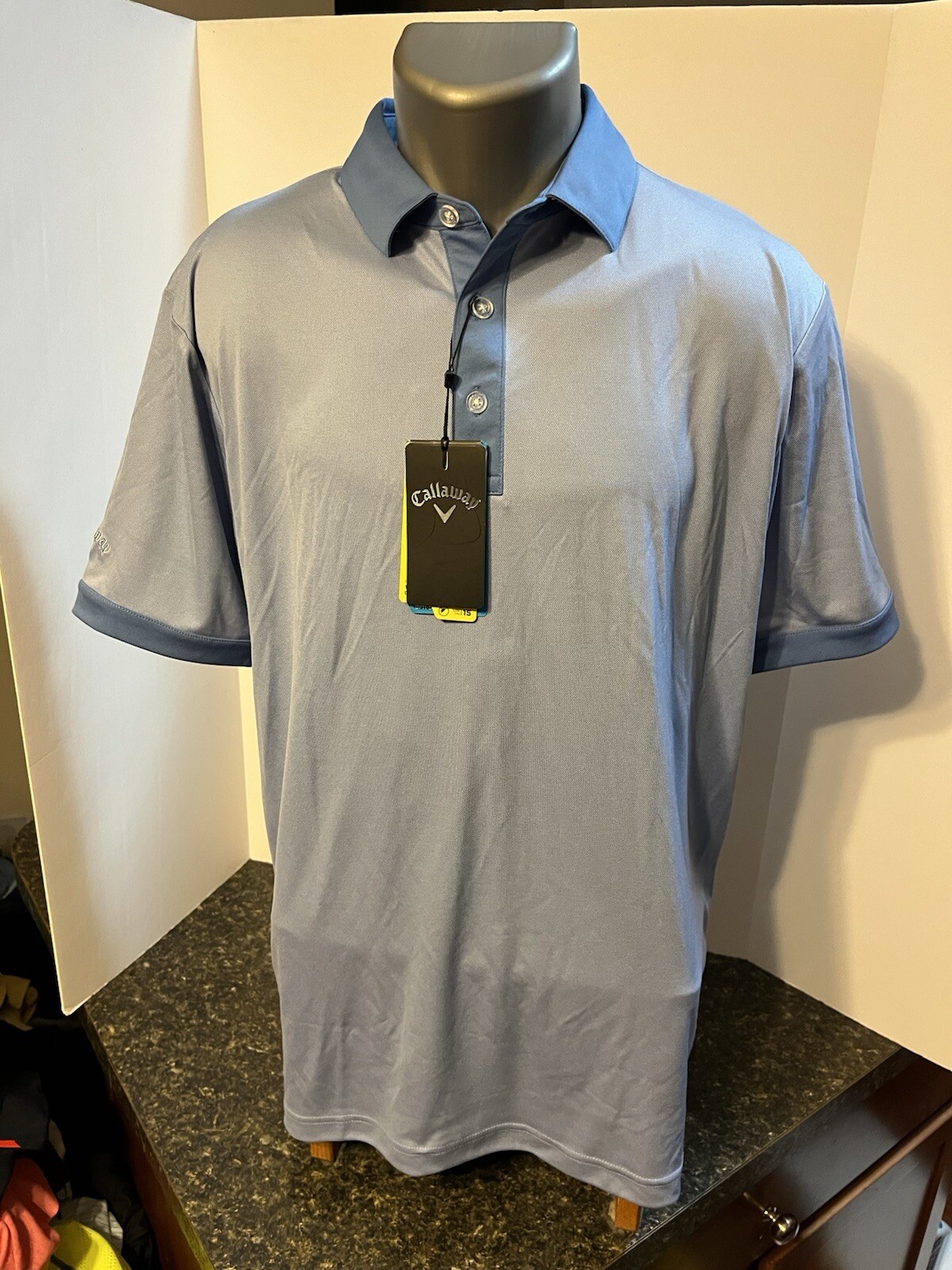 Callaway Men’s Golf Polo Shirt Medium Blue Polyester - NWT - DTE Logo gallery