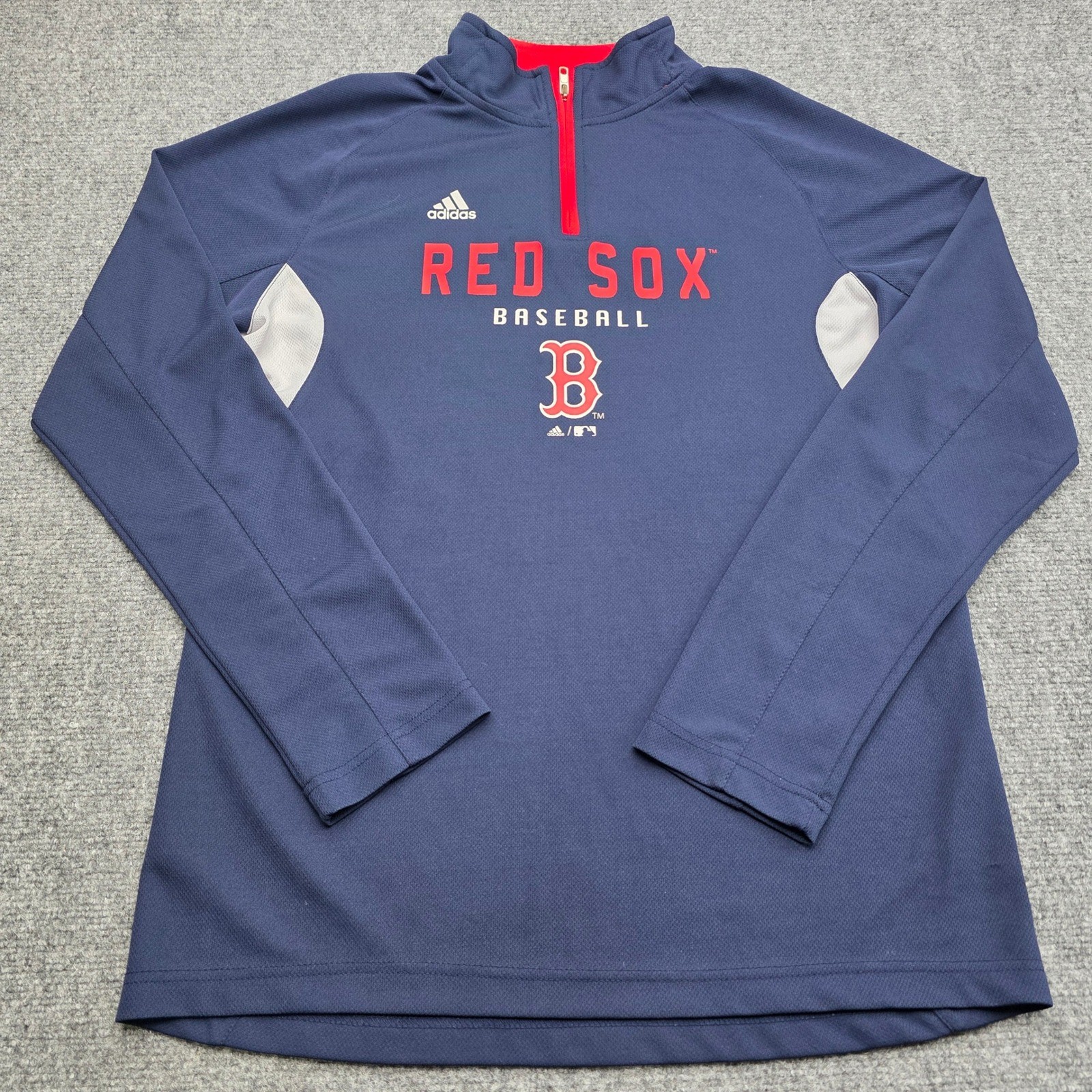 Adidas Men's Extra Large s Boston Red Sox MLB 1/4 Zip Pullover Jacket Navy Blue gallery