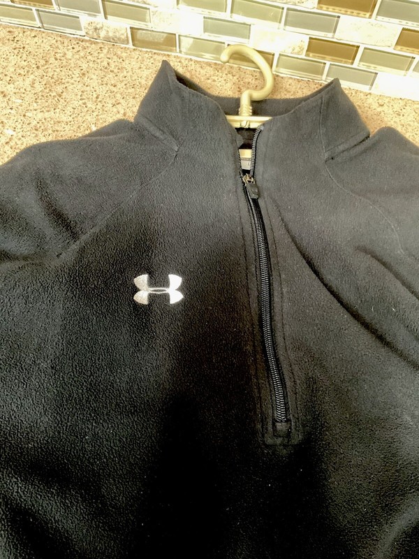 Mens Under Armour Pullover 1/4 Zip Fleece Sz Large Black Hiking Outdoors gallery