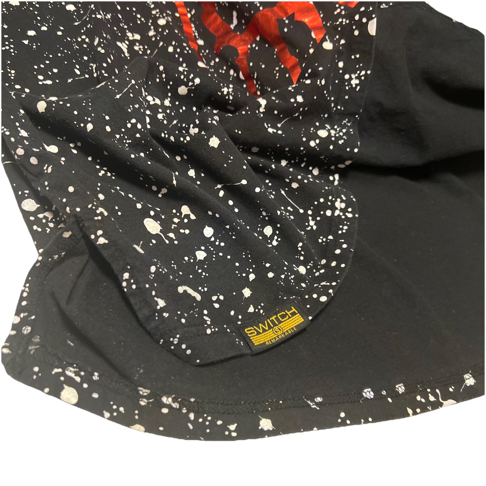 Switch Remarkable RED Chicago Bulls Splatter Paint Men Black TShirt Cotton 3XL gallery