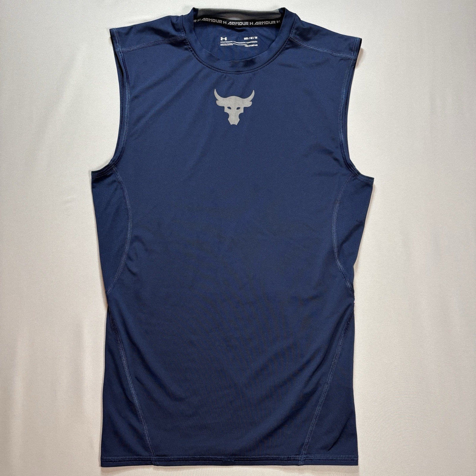 Under Armour Project Rock Compression Tank Top Men's M Blue Gym Weightlifting gallery