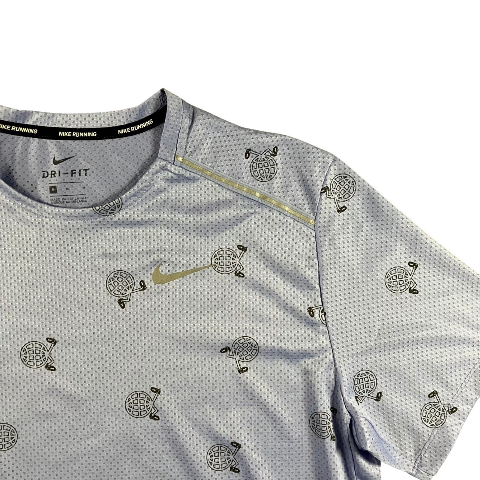 Nike Dri Fit T Shirt Men M Miler Wild Run Graphic All Over Print Geometric Tee gallery