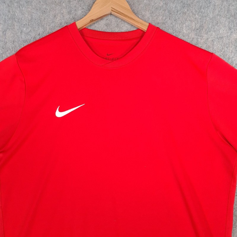 Nike Shirt Mens XL Red Swoosh Logo Dri Fit Gym Training Running Casual Top gallery