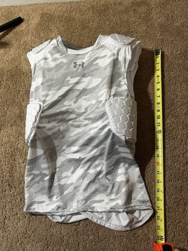 Under Armour Compression Padded Heat Gear Hex White Gray Camo Size Small Shirt gallery