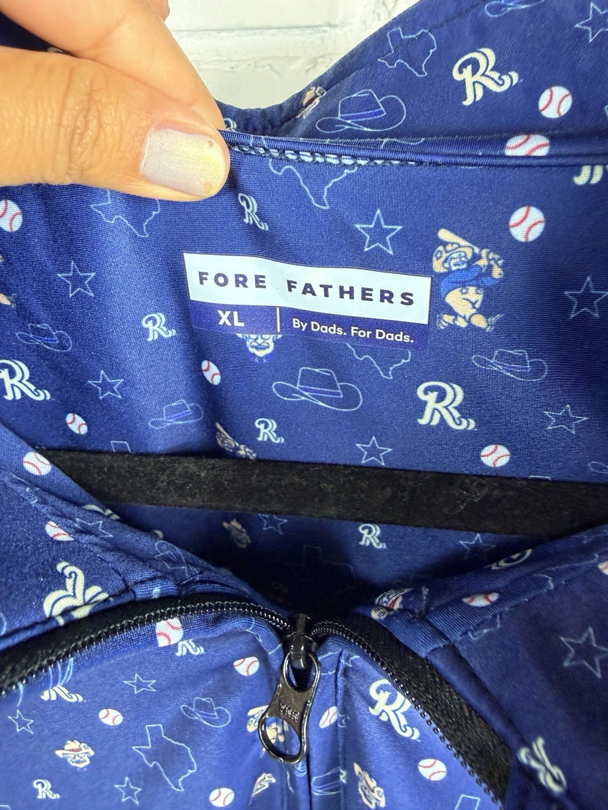 Fore Fathers XL Golf Pullover Texas Rangers Print Performance 1/4 Zip Stretch gallery