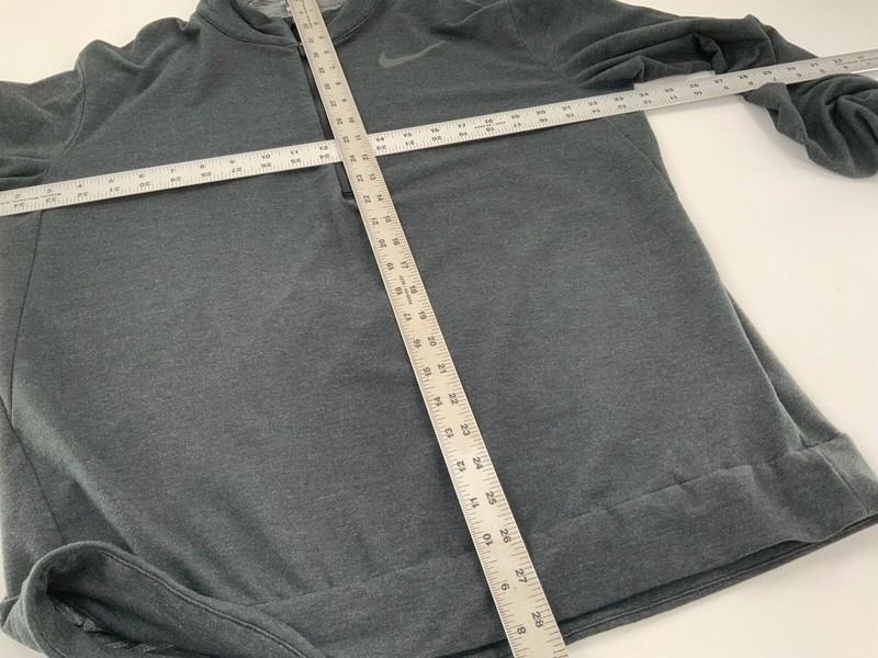 Nike Dri-Fit Running Pullover L Men Gray ¼ Zip Rayon Poly Spandex YGI B2-465 gallery