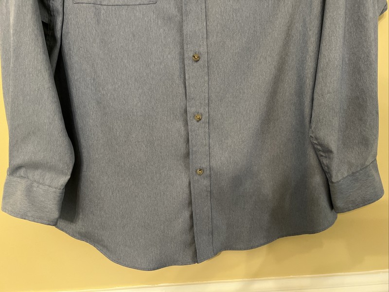 Roundtree Yorke Blue PERFORMANCE VENTED Men Long Sleeves Shirt Large gallery